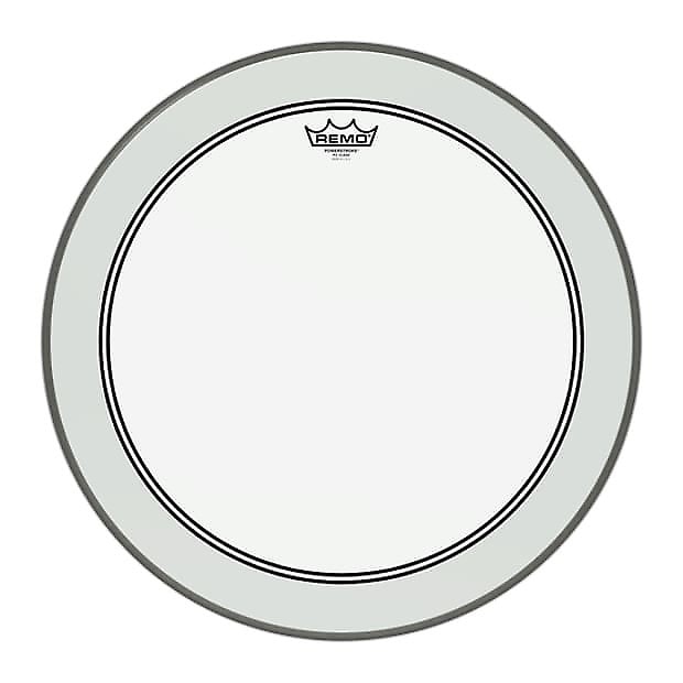 Powerstroke P3 Clear Bass Drum Head with White Falam Slam Patch - 22"
